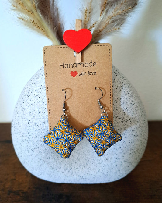 Boucles d’oreilles brodées à la main, Constellation